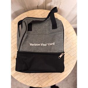 Verizon Visa Card Gray Black Insulated Lunch Bag Cooler Work Travel Tote